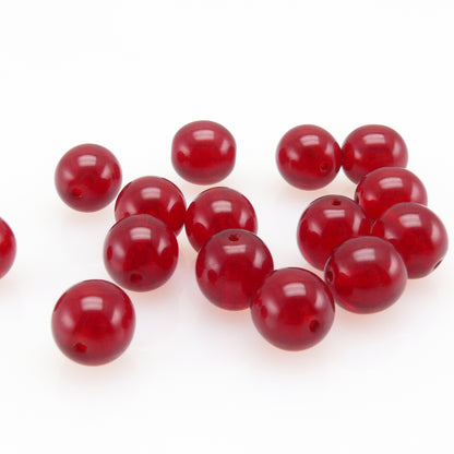 15 St. Böhmische Glasperlen Kugeln 8mm Perlen rote Beads zum Auffädeln