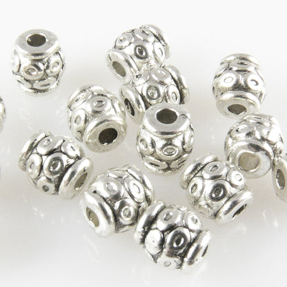 15 Metallperlen Spacer Walzen 6x5,5mm Metall Perlen altsilber Bastelperlen