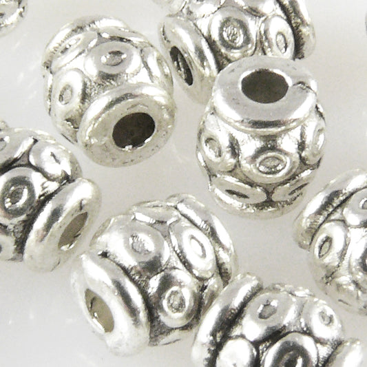 15 Metallperlen Spacer Walzen 6x5,5mm Metall Perlen altsilber Bastelperlen