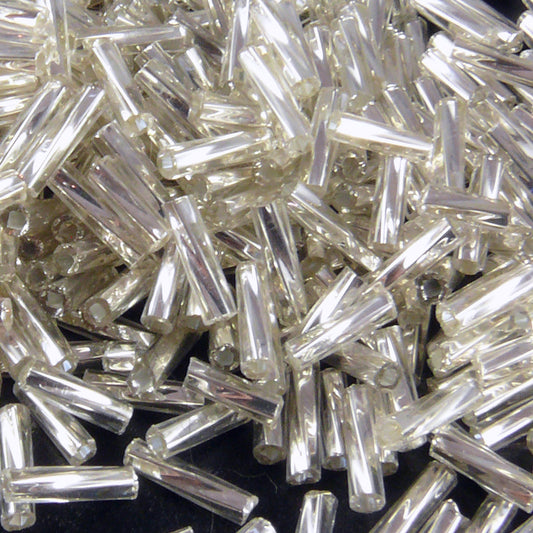 Rocailles-Stifte 7mm silber 600x Röhrchen getwistet Perlen Tubes -1740