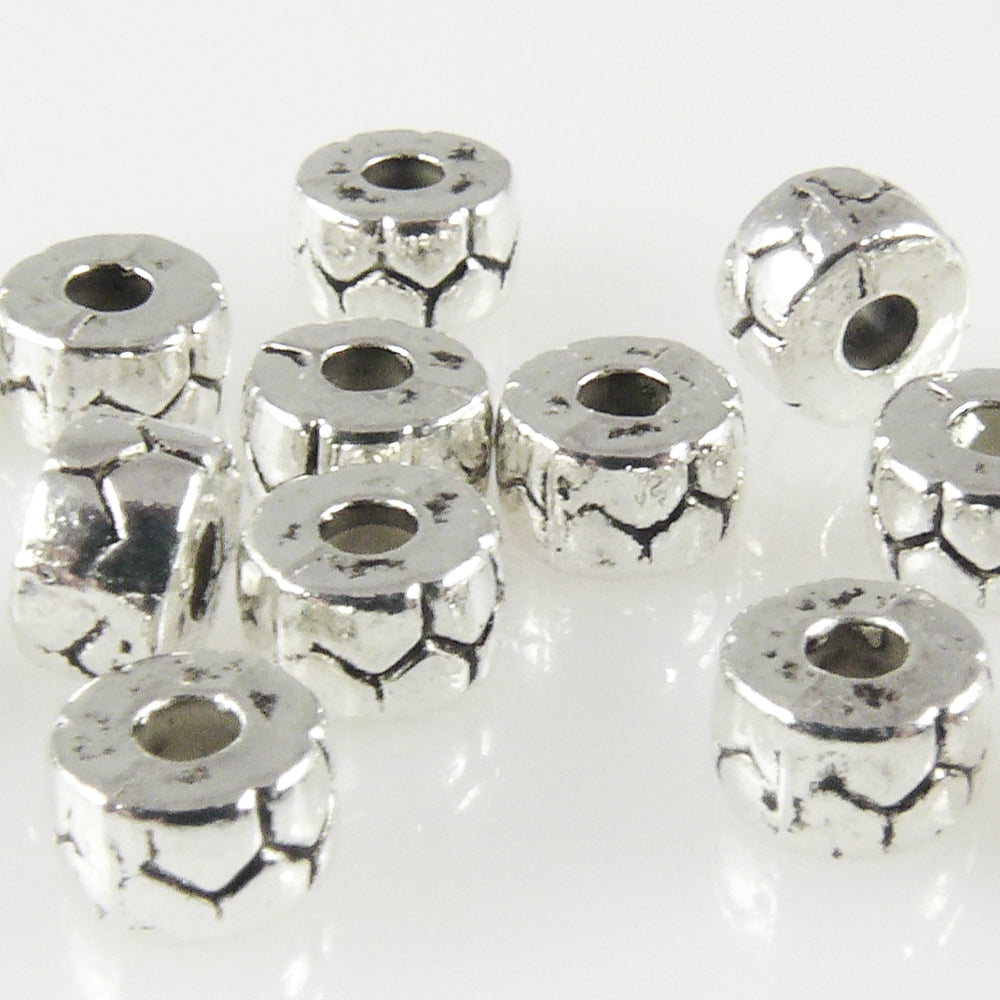 15 Metallperlen 3x5mm Rondell Spacer Beads Perlen silberfarben Metallbeads