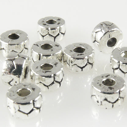 15 Metallperlen 3x5mm Rondell Spacer Beads Perlen silberfarben Metallbeads