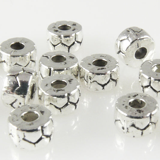 15 Metallperlen 3x5mm Rondell Spacer Beads Perlen silberfarben Metallbeads