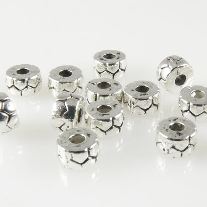 15 Metallperlen 3x5mm Rondell Spacer Beads Perlen silberfarben Metallbeads
