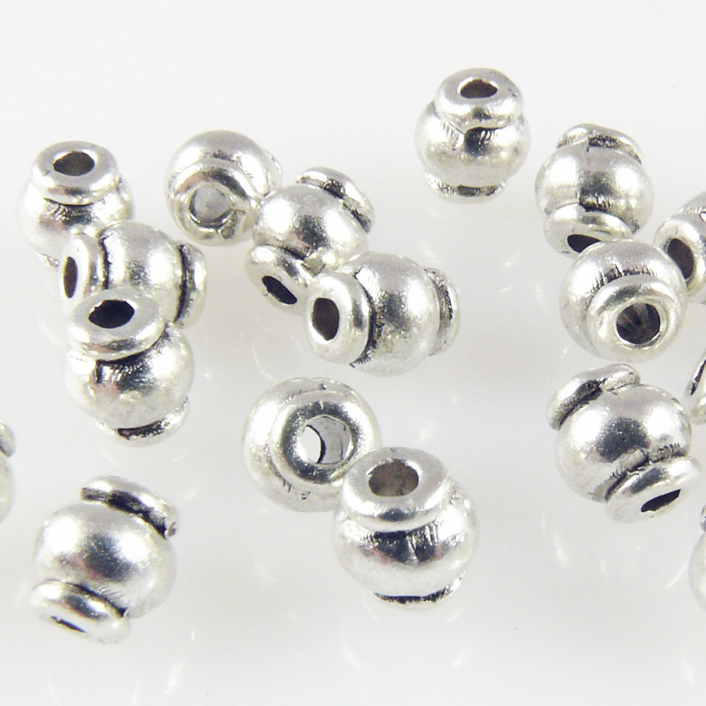 20 Metallperlen 5mm Metall Perlen Spacer silberfarben Bastelperlen Beads