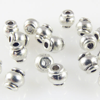 20 Metallperlen 5mm Metall Perlen Spacer silberfarben Bastelperlen Beads