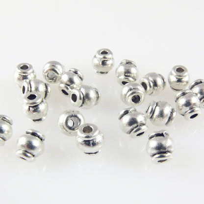 20 Metallperlen 5mm Metall Perlen Spacer silberfarben Bastelperlen Beads