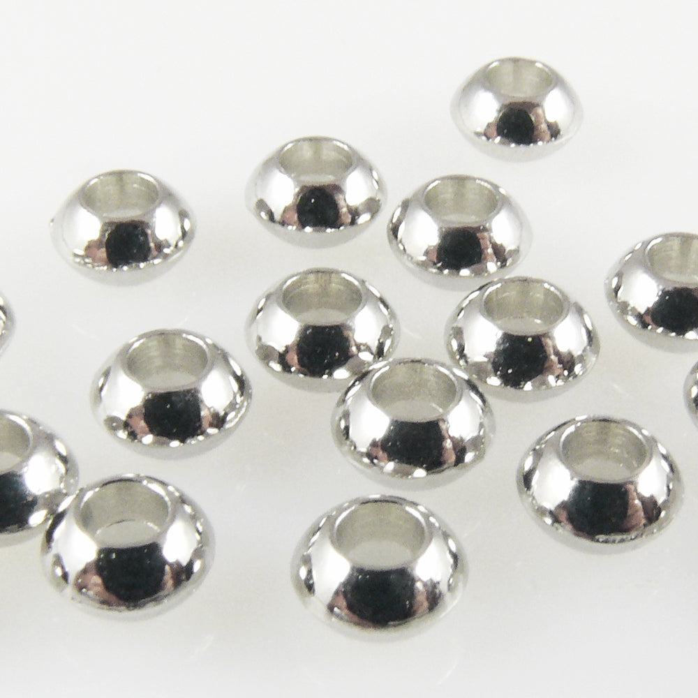 20 Metallperlen Perlen 3x5mm Spacer silbern Metall Rondelle