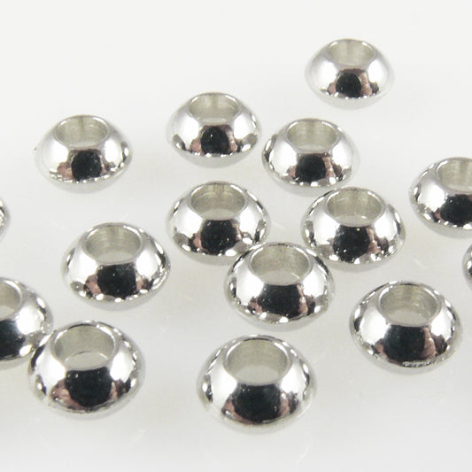 20 Metallperlen Perlen 3x5mm Spacer silbern Metall Rondelle