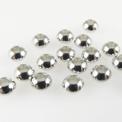20 Metallperlen Perlen 3x5mm Spacer silbern Metall Rondelle