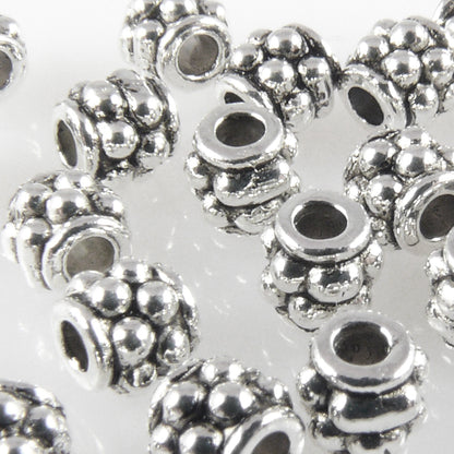 25 Metallperlen Metall Rondelle 4mm silberfarben Perlen Spacerperlen Beads -1757