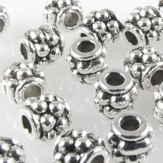 25 Metallperlen Metall Rondelle 4mm silberfarben Perlen Spacerperlen Beads -1757