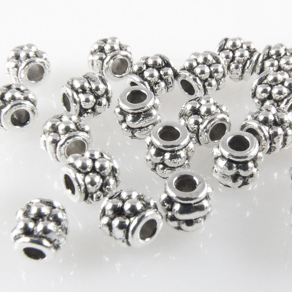 25 Metallperlen Metall Rondelle 4mm silberfarben Perlen Spacerperlen Beads -1757