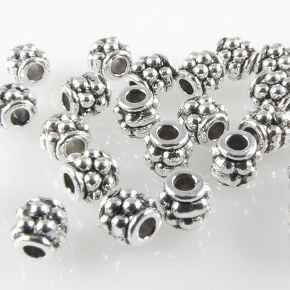 25 Metallperlen Metall Rondelle 4mm silberfarben Perlen Spacerperlen Beads -1757