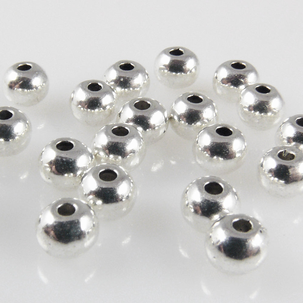 20 Metallperlen Spacer 4x5mm Metall Beads altsilber Metallkugeln -1760