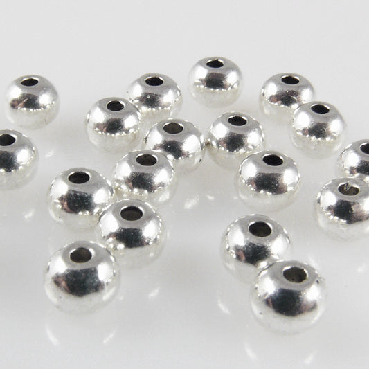 20 Metallperlen Spacer 4x5mm Metall Beads altsilber Metallkugeln -1760