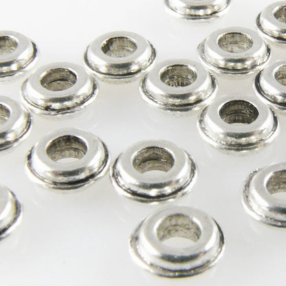 20 Metallperlen Perlen 2x5,8mm Spacer altsilber Metall Rondelle