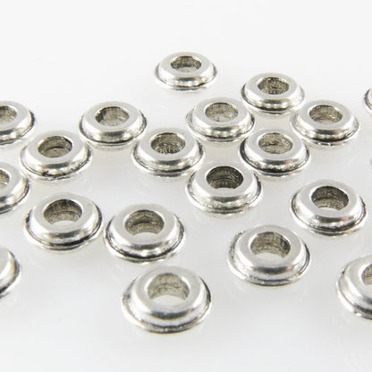 20 Metallperlen Perlen 2x5,8mm Spacer altsilber Metall Rondelle