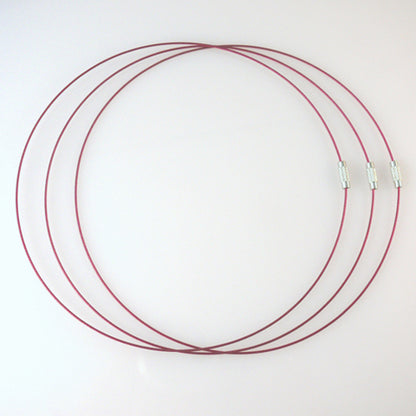 Halsreif aus Edelstahl mit Schraubverschluß 46cm fuchsia Collier Halsreifen pink