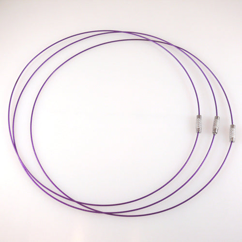 Halsreif aus Edelstahl mit Schraubverschluß 46cm lila Halscollier Collier -2015