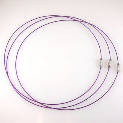Halsreif aus Edelstahl mit Schraubverschluß 46cm lila Halscollier Collier -2015