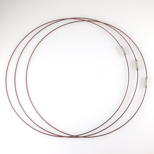 Halsreif Edelstahl mit Schraubverschluß 46cm dunkelbraun Collier -2019