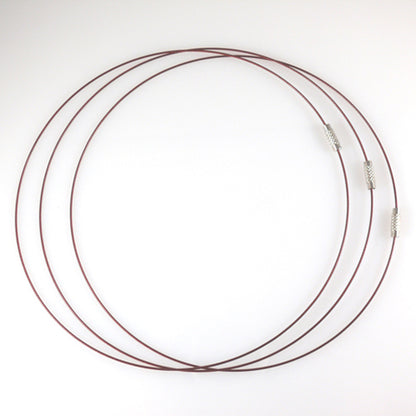 Halsreif Edelstahl mit Schraubverschluß 46cm dunkelbraun Collier -2019