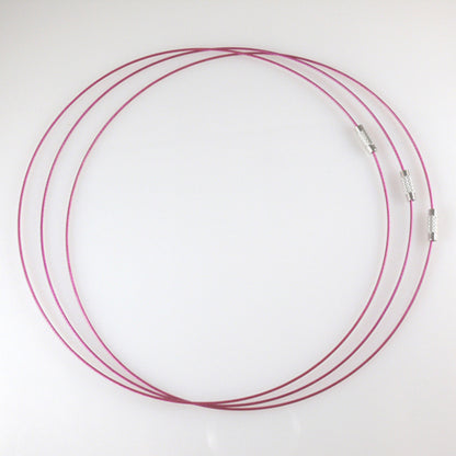 Halsreif aus Edelstahl mit Schraubverschluß 46cm pink Collier Halsreifen NEU