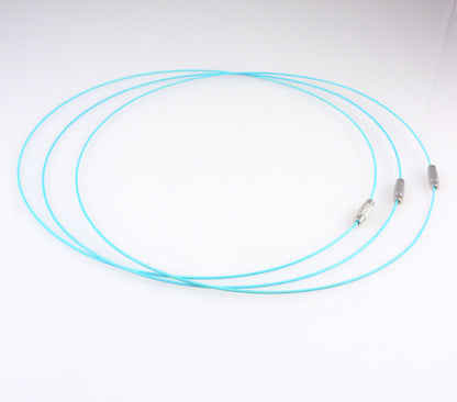 Halsreif aus Edelstahl mit Schraubverschluß türkis 46cm Collier türkisblau -2025