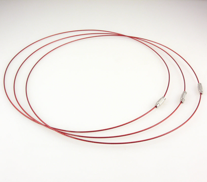 Halsreif aus Edelstahl mit Schraubverschluß rot 46cm Collier Halsreifen rostrot