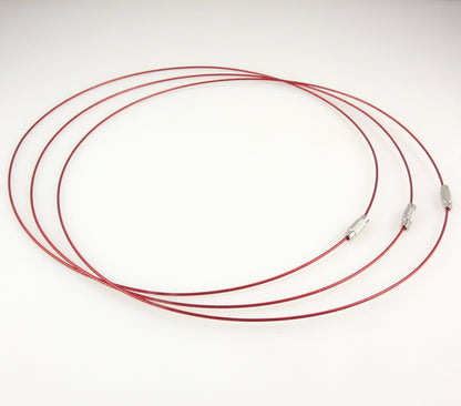 Halsreif aus Edelstahl mit Schraubverschluß rot 46cm Collier Halsreifen rostrot