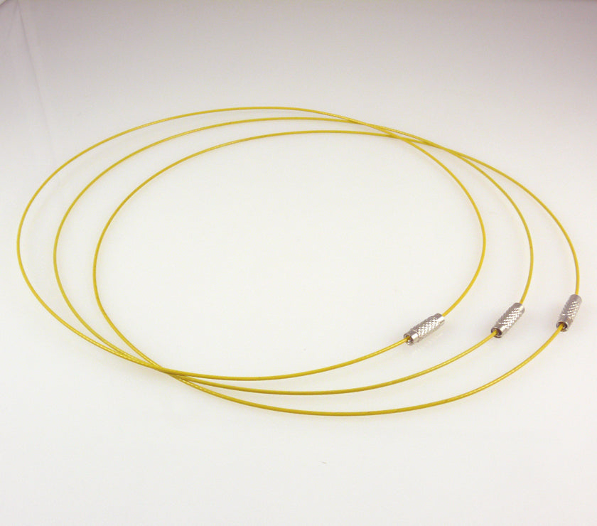 Halsreif aus Edelstahl mit Schraubverschluß 46cm Collier Halsreifen gelb Kette