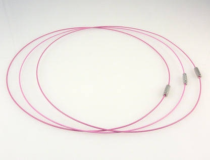 Halsreif aus Edelstahl mit Schraubverschluß 46cm Halsreifen rosa -2038