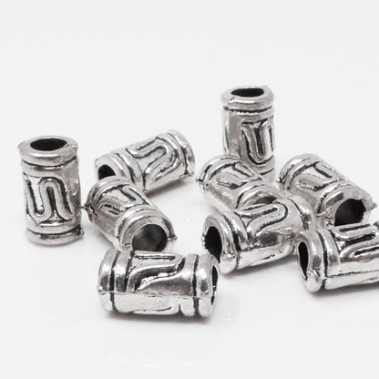 Metallperlen 10x Metall Tubes 11x6mm Silber Antik Perlen Bastelperlen Beads Großlochperlen