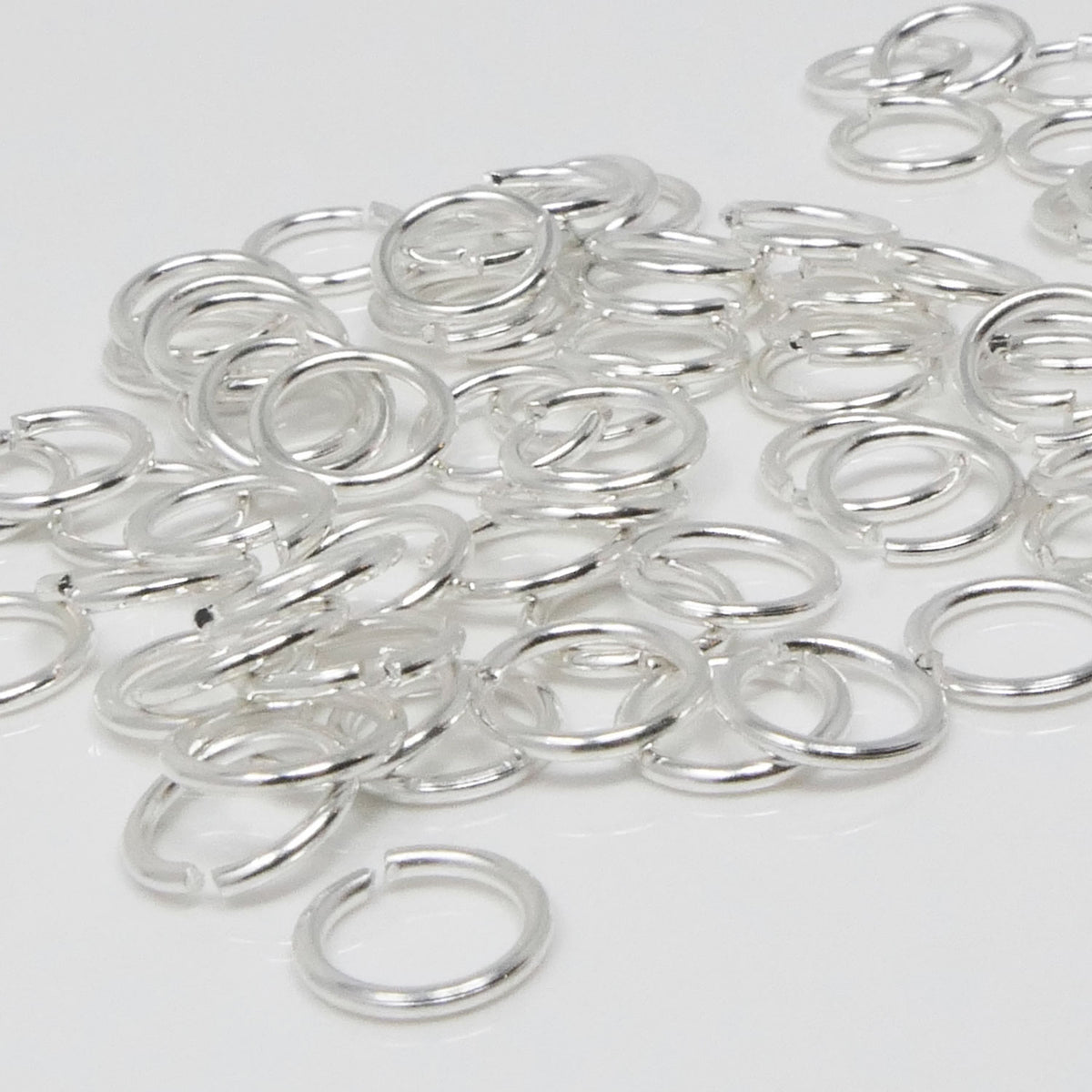 runde Biegeringe Ø 8mm Binderinge offen 1mm versilbert 70 St. Verbinder zum Basteln