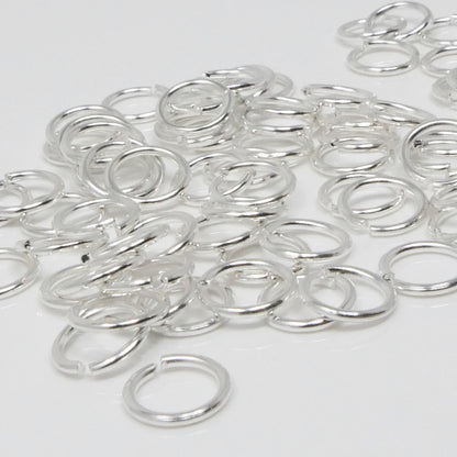 runde Biegeringe Ø 8mm Binderinge offen 1mm versilbert 70 St. Verbinder zum Basteln