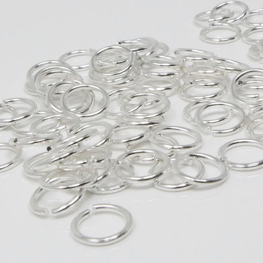 runde Biegeringe Ø 8mm Binderinge offen 1mm versilbert 70 St. Verbinder zum Basteln