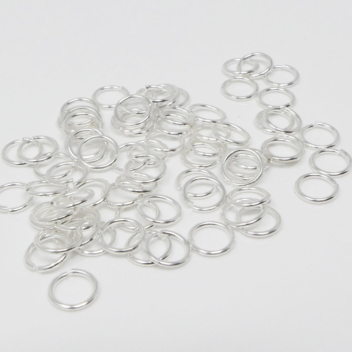 runde Biegeringe Ø 8mm Binderinge offen 1mm versilbert 70 St. Verbinder zum Basteln
