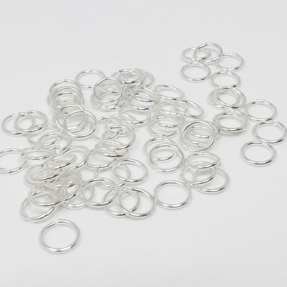 runde Biegeringe Ø 8mm Binderinge offen 1mm versilbert 70 St. Verbinder zum Basteln