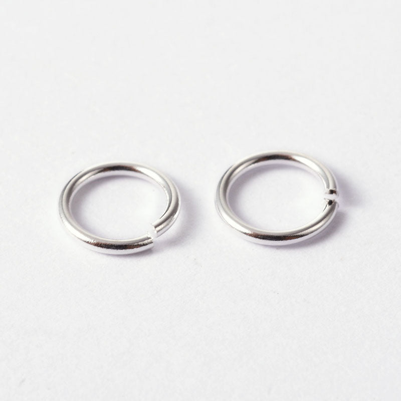 runde Biegeringe Ø 8mm Binderinge offen 1mm versilbert 70 St. Verbinder zum Basteln