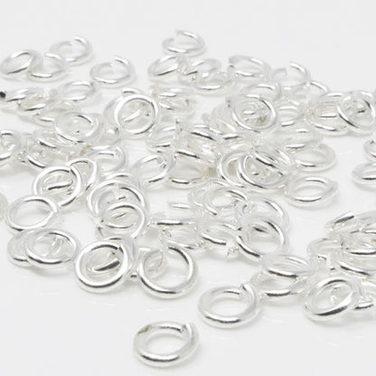 runde Biegeringe Ø 5mm Binderinge offen 1mm versilbert 115 St. Verbinder zum Basteln