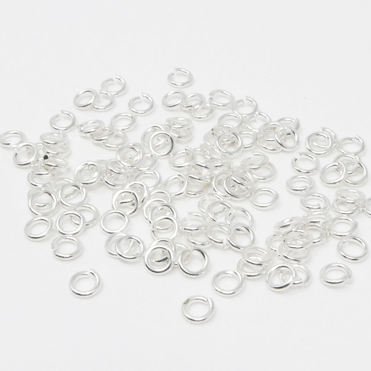 runde Biegeringe Ø 5mm Binderinge offen 1mm versilbert 115 St. Verbinder zum Basteln