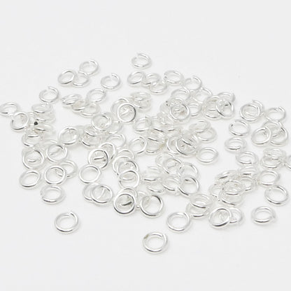 runde Biegeringe Ø 5mm Binderinge offen 1mm versilbert 115 St. Verbinder zum Basteln