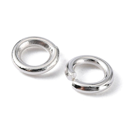 runde Biegeringe Ø 5mm Binderinge offen 1mm versilbert 115 St. Verbinder zum Basteln