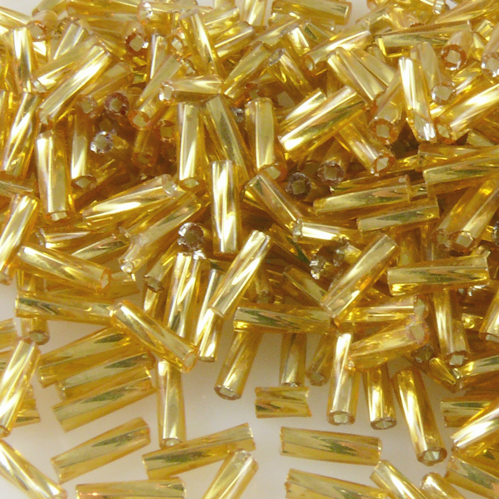 Rocailles-Stifte 7mm gold 570x Röhrchen getwistet Perlen Tubes -259