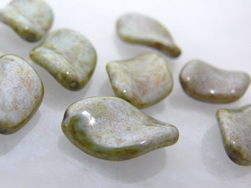 10 edle Glasperlen 18mm grau Raute Glas-Beads Perlen zur Schmuckherstellung
