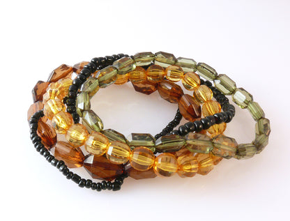 Armbandset 5-tlg. Perlenarmbänder in 4 Farben Armbänder Set Trachtenschmuck