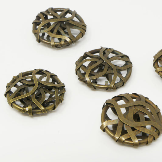 Metallperlen 5x Drahtperlen 18mm bronze antik Bastelperlen Metall Perlen