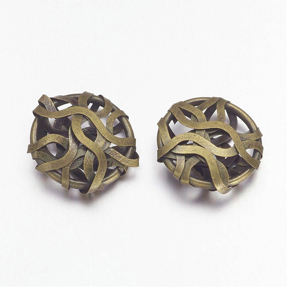 Metallperlen 5x Drahtperlen 18mm bronze antik Bastelperlen Metall Perlen
