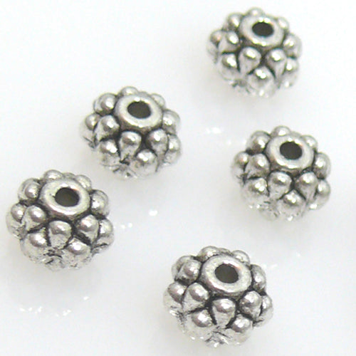 10 Metallperlen Metall Perle Rondelle silber Perlen Schmuckteile zum Basteln neu